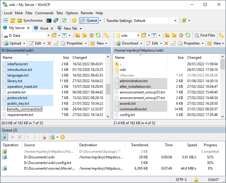 WinSCP, how to use WinSCP, WinSCP snapshot and restore workflow
